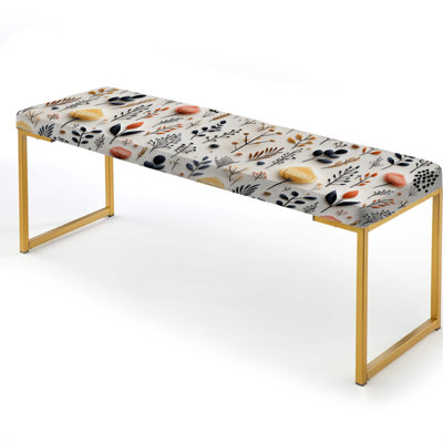 Nature's Exquisite Floral Collage - Floral Upholstered Gold Bench