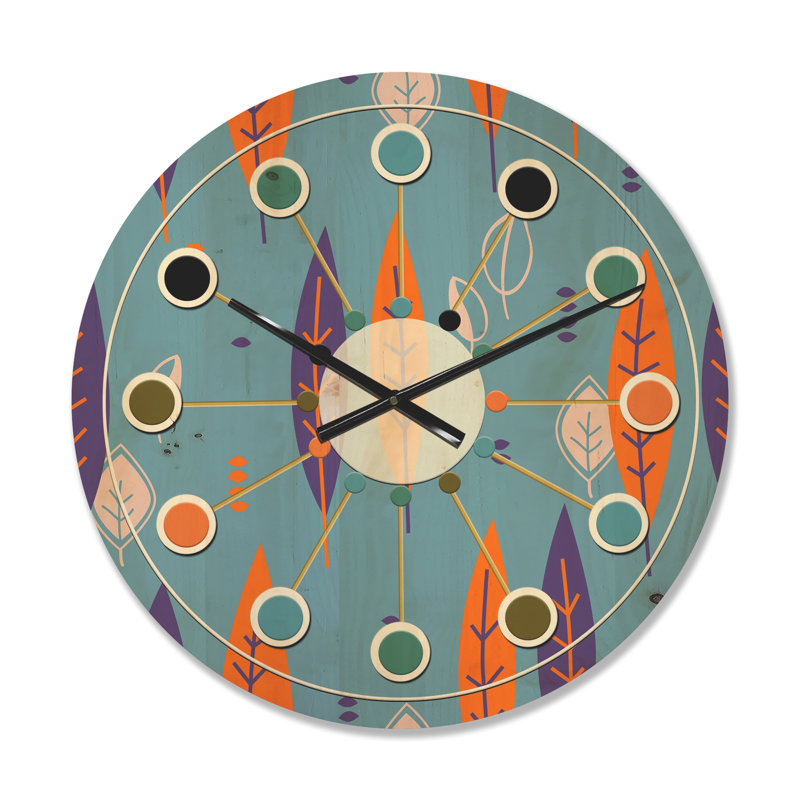Horloge murale en bois Floral Botanical, Petit