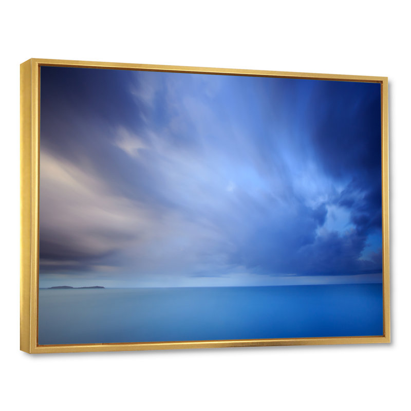 «Vibrant Panoramic Storm Cloud», reproduction sur toile, H 30 po x l 40 po x P 1,5 po, Cadre flottant doré