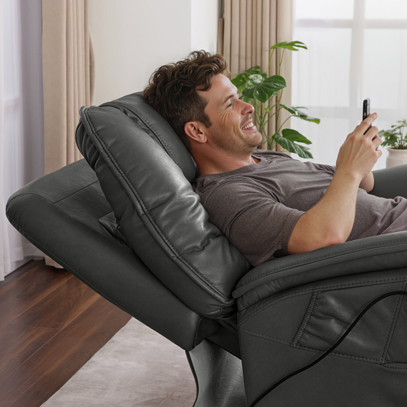 Fauteuil inclinable électrique avec appui-tête réglable, sièges de cinéma maison, position infinie, Gris foncé