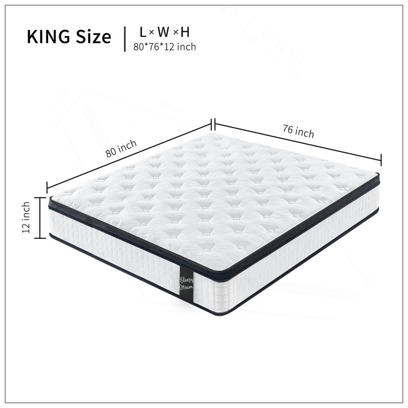 Matelas hybride 12 po à ressorts ensachés mi-ferme Certipur -US
