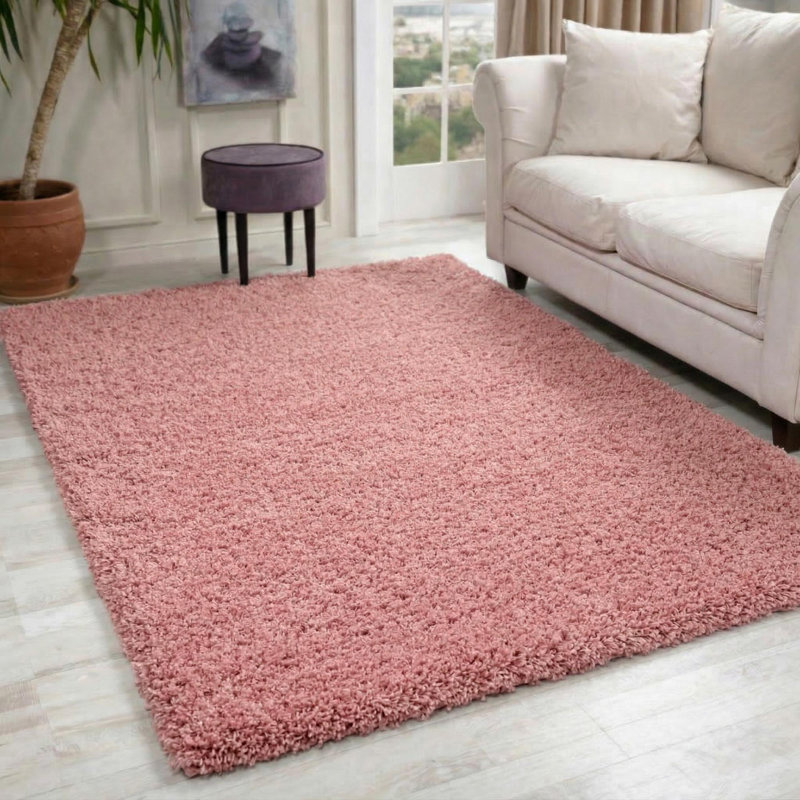 Esterly Solid Colour Shag Area Rug, Rectangle 120 x 170cm