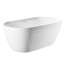 Baignoire autoportante de 55 po en acrylique, baignoire autoportante contemporaine avec trop-plein et bonde escamotable anti-blocage, certifiée Cupc, blanc brillant