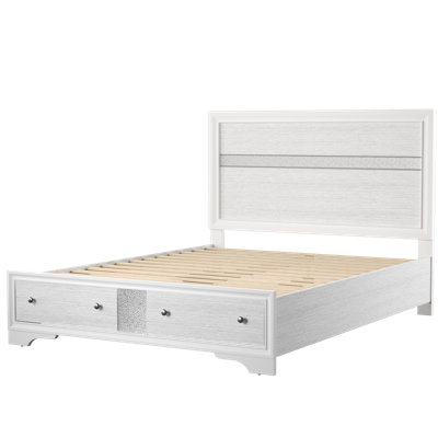 Grand lit plateforme avec rangement Ashtyn