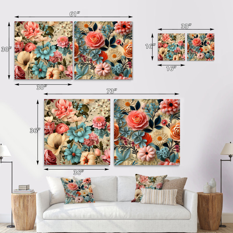 Pastel Shades Garden Delight, H 36 po x l 73 po