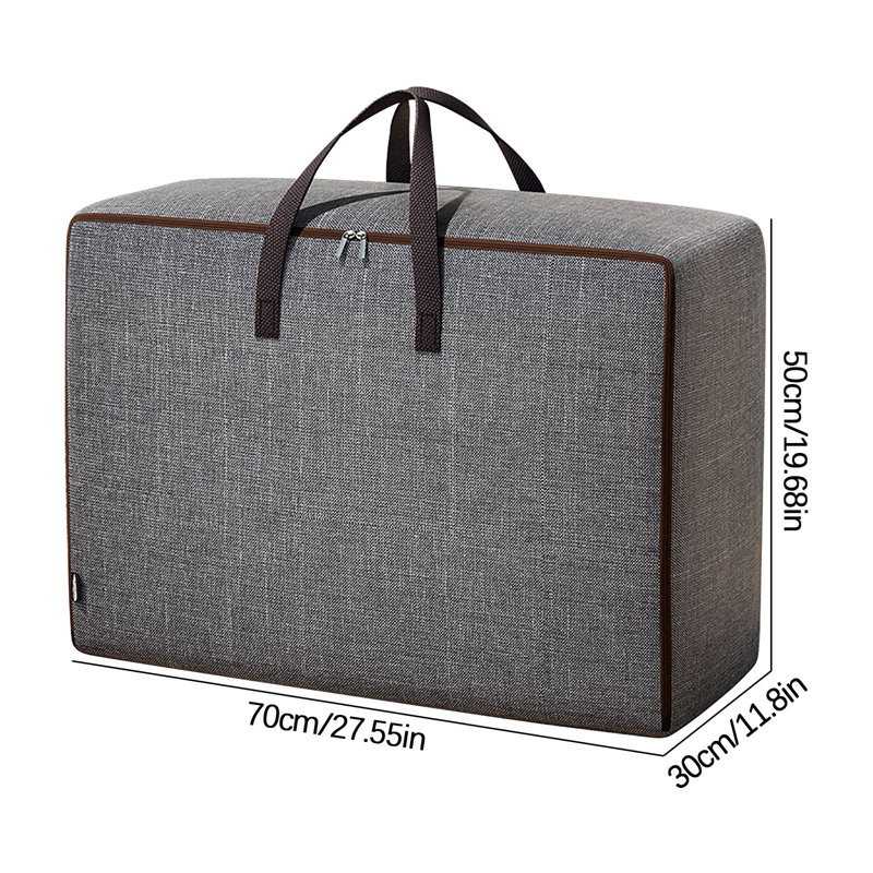 Sac de rangement Largecapacité avec poignée Seau de rangement pliable pour couverture de courtepointe, 1.97842784415584, Grey