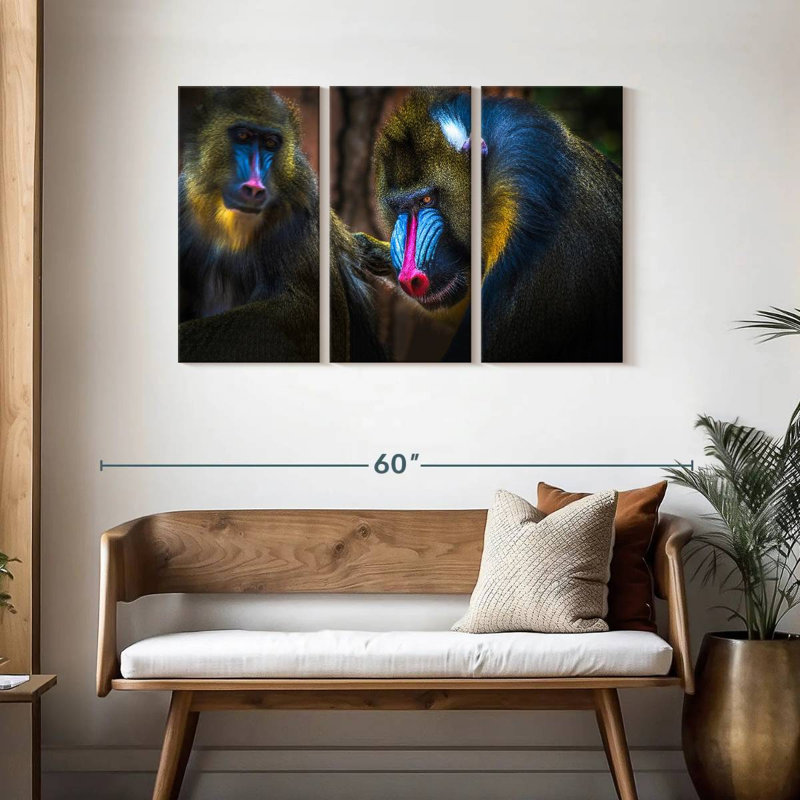 Two Mandrill Monkeys, 28" H x 45" W