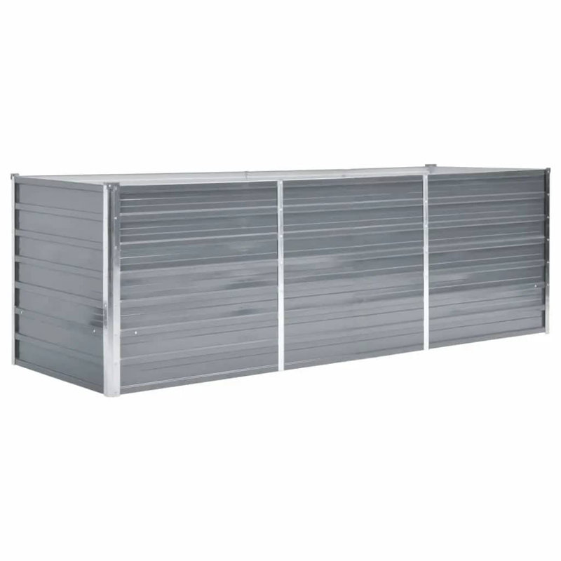 Metal Planter Box, 77cm H x 240cm W x 80cm D, Grey
