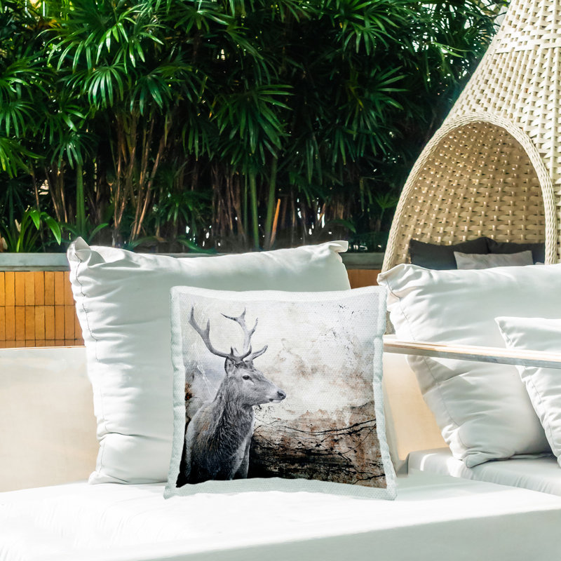 Coussin Rustic Deer Abstraction