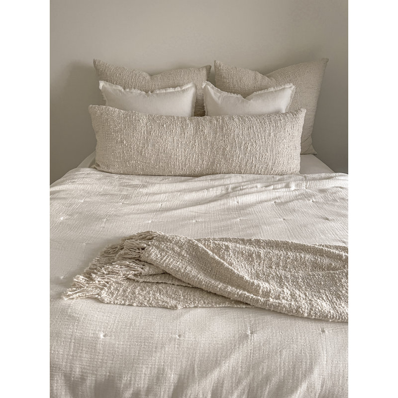 Cozy Hand Woven Throw Blanket, Beige
