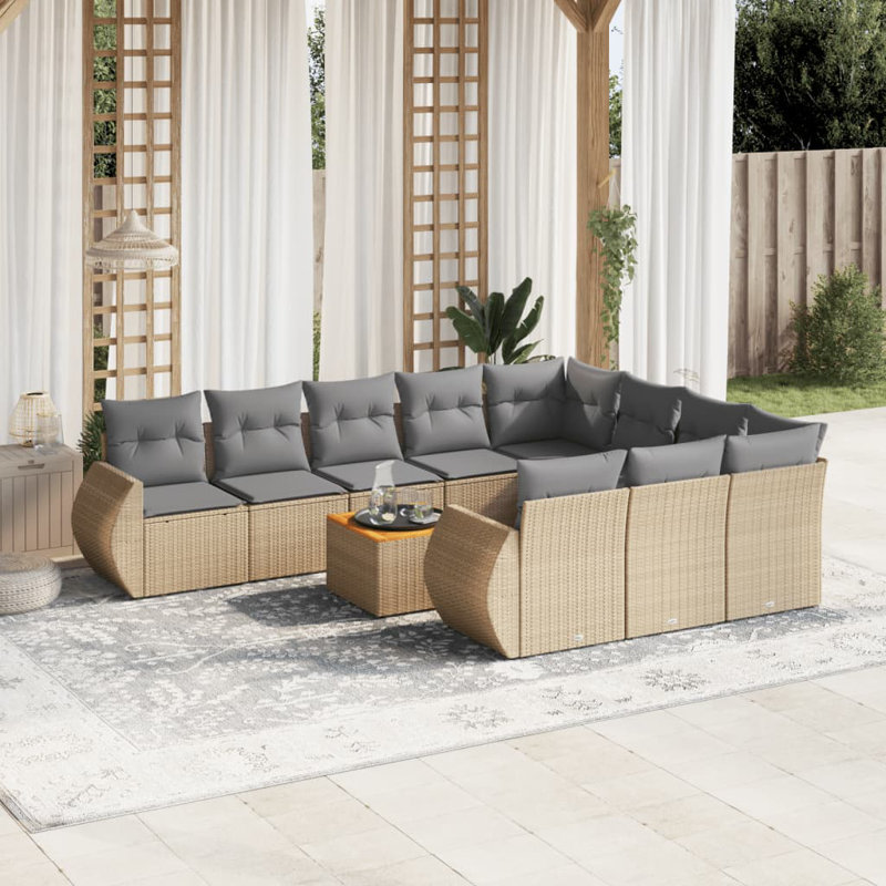  Ensemble de canapé de patio beige