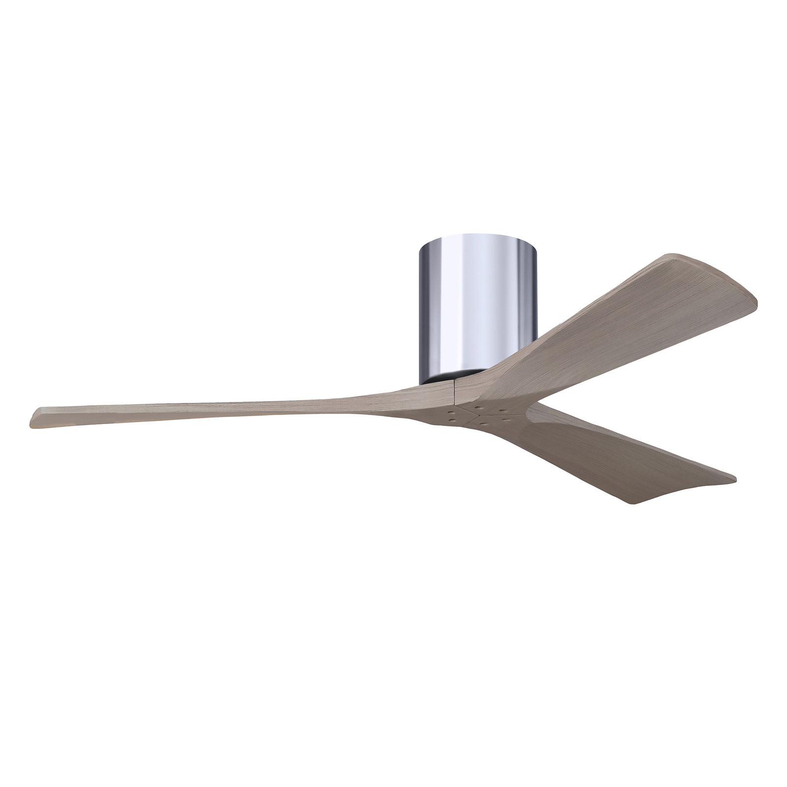 Olivier 3 Blade Ceiling Fan, Polished Chrome, Gray Ash Tone, 52"