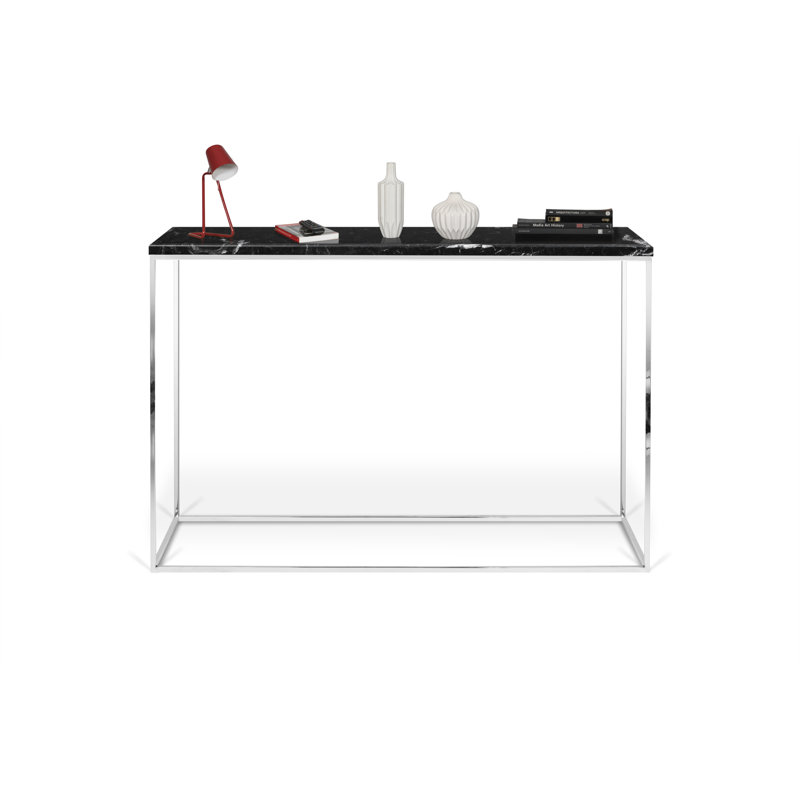 Duell 120cm Console Table, Chrome, Black, 76 H x 120 W x 40 D cm