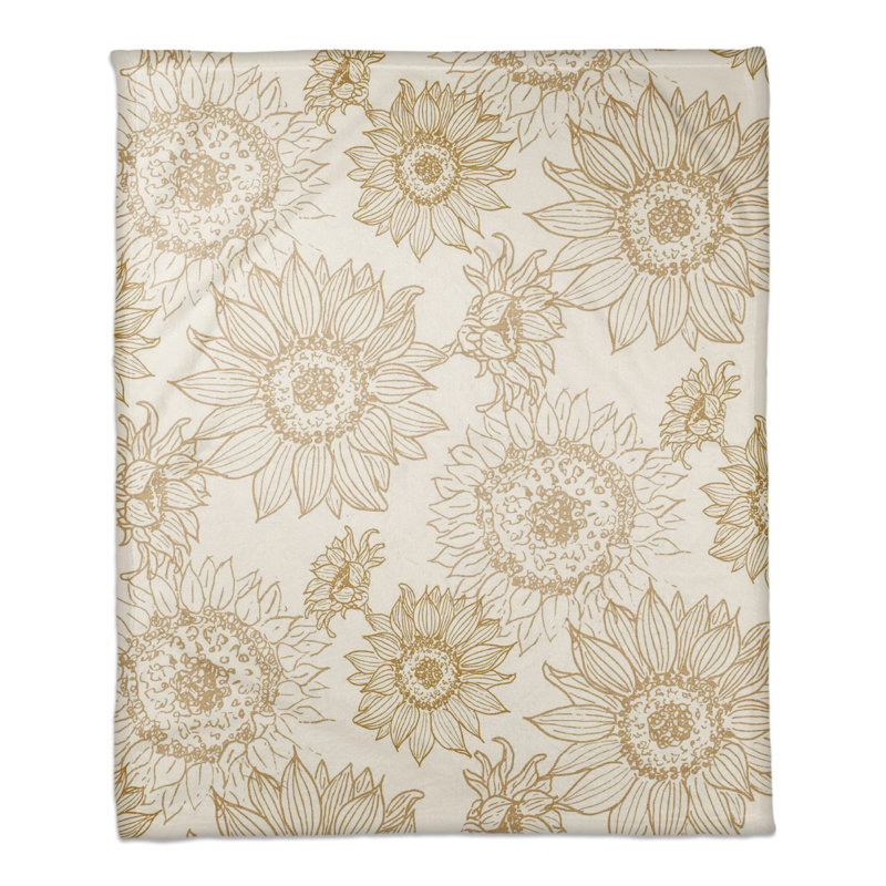 Hand Woven Throw Blanket, Gold/White