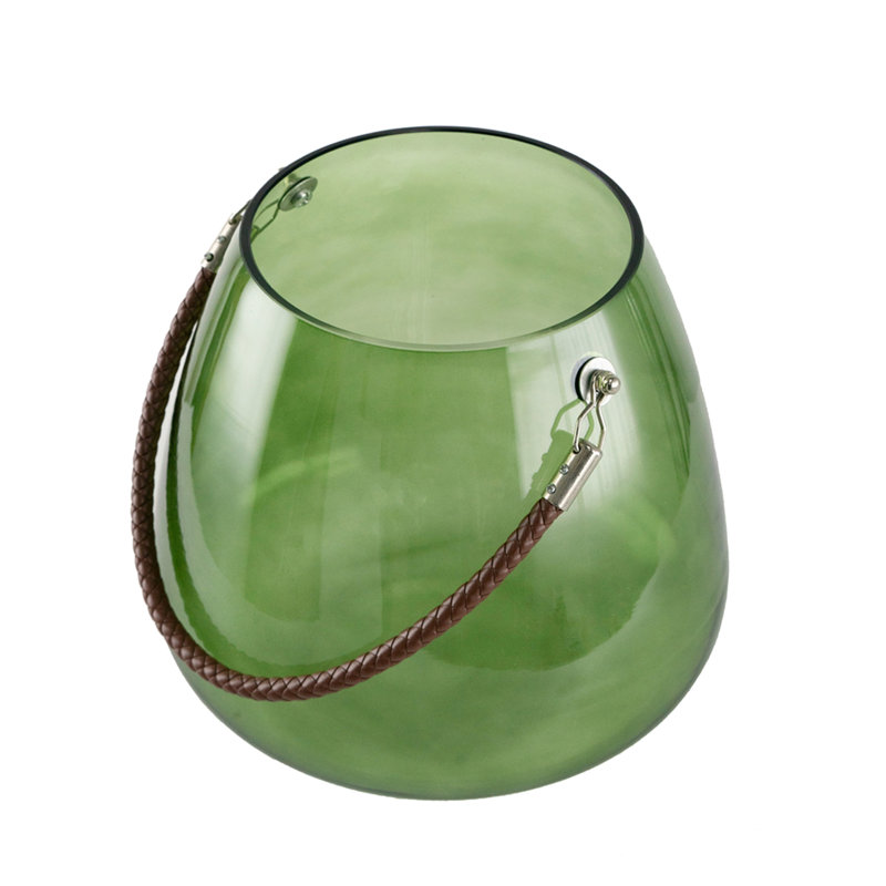 Glass Table Vase, 8.1" H x 8.7" W x 8.7" D