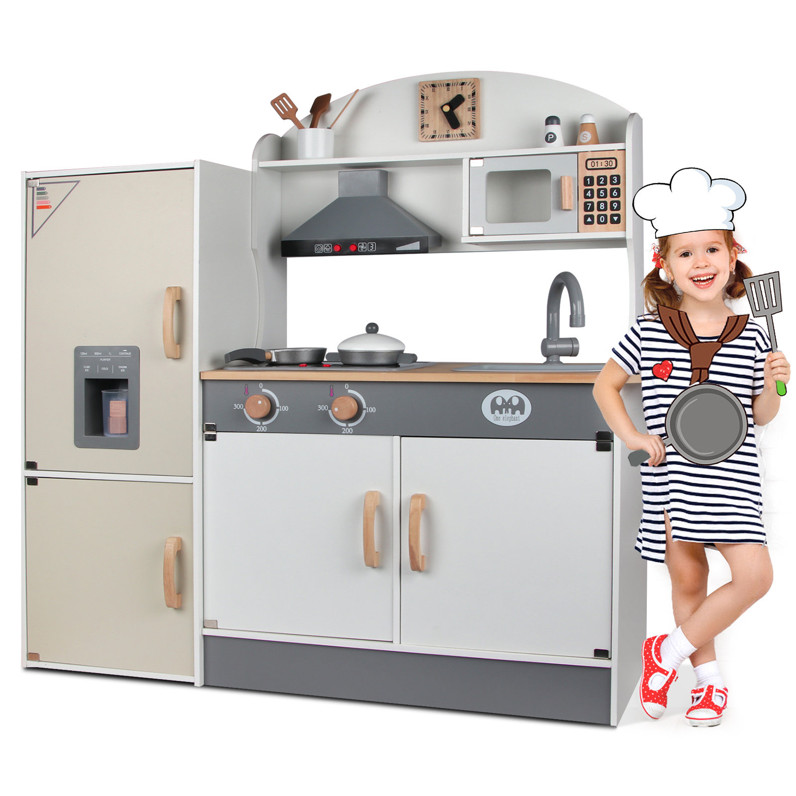 Wooden Play Kitchen Set