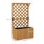 Wooden Planter with Trellis, Freestanding Raised Bed-2058117363