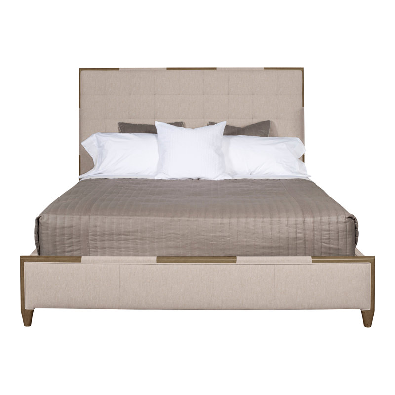  Thom Filicia Home Chatfield California King Upholstered Low Profile Panel Bed, Hampton, Jiggles Fawn