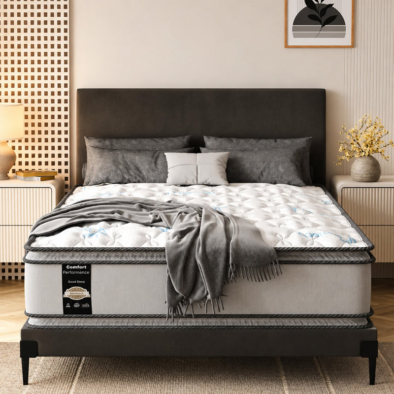 10-Inch Pillow Top Double-Sided Medium Firm Innerspring Mattress With 4" Box Spring Fully Assembled, California King