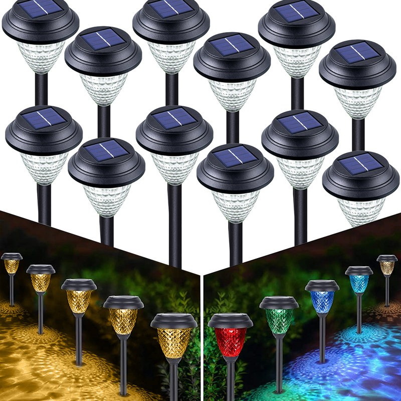 Solar Landscape Light Low Voltage Integrated LED Pathway Light Christmas Decorations, White
