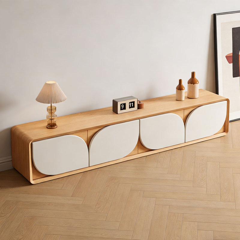 Meuble télé Modern Burlywood, H 14,37 po x L 78,74 po x l 15,75 po