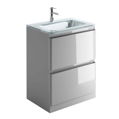 Fenix 594mm Single Bathroom Vanity with Integrated Glass Basin