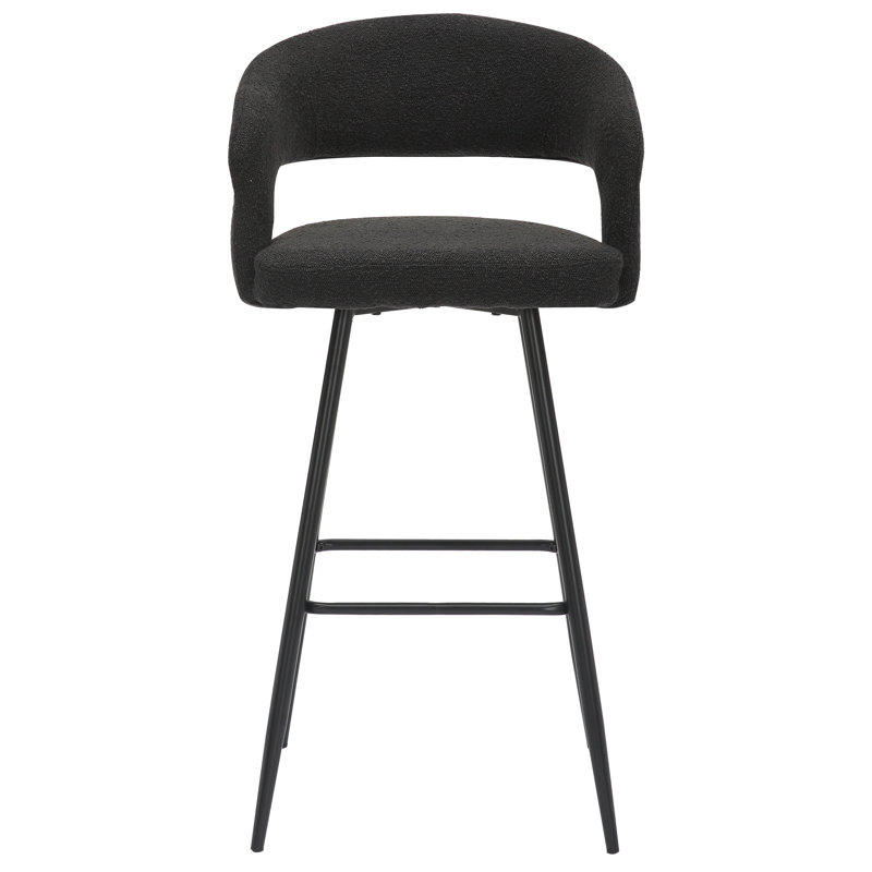Pultneyville Upholstered Counter Stool, Black