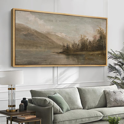 Serene Abstract Landscape Extra Large Framed Wall Art Oversized Canvas Print