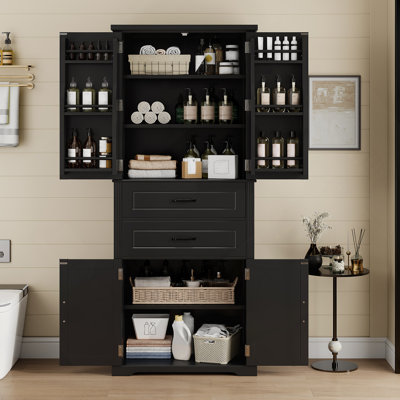 Ridge Bathroom Storage Cabinet With Adjustable Shelves & 2 Drawers