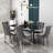 Rectangle Double Pedestal Dining Set with Tufted Dining Chair-1364873185-1364873191-1364873186