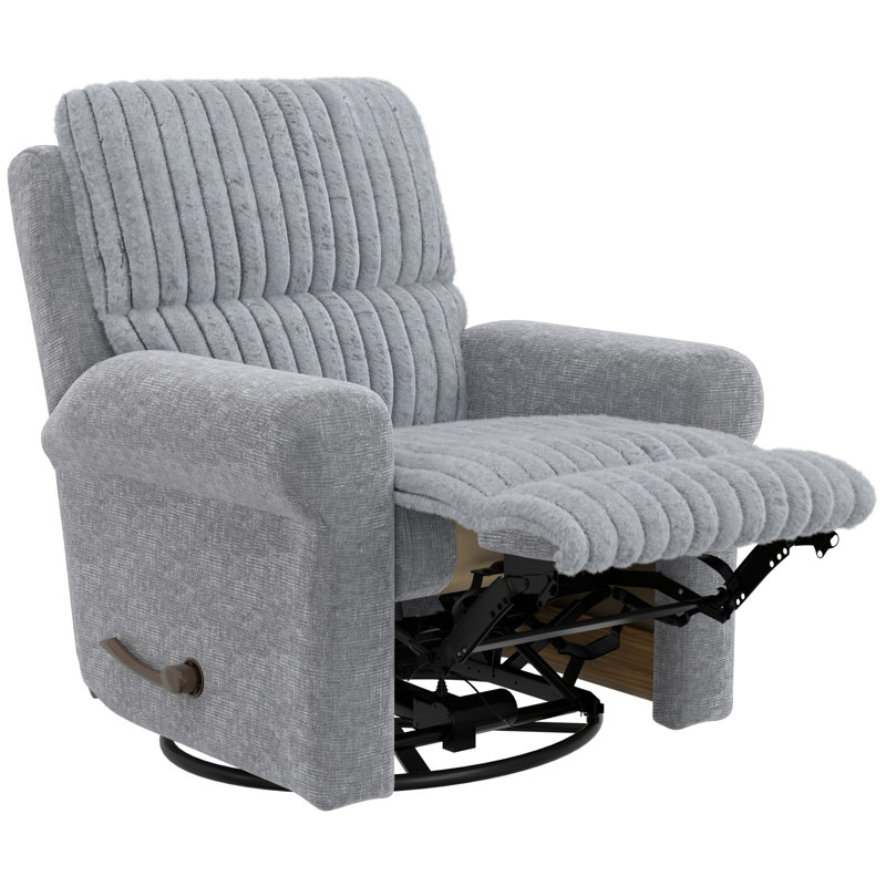 Doryan Swivel Glider Recliner, Gray, Manual