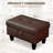 Rectangular Storage Ottoman Bench With Hinged Lid, Faux Leather Footrest For Living Room, Bedroom, Entryway, Brown, 28.5"X19"X17.5"-2138564183