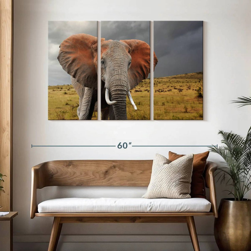 Éléphant d'Afrique, H 32 po x l 50 po