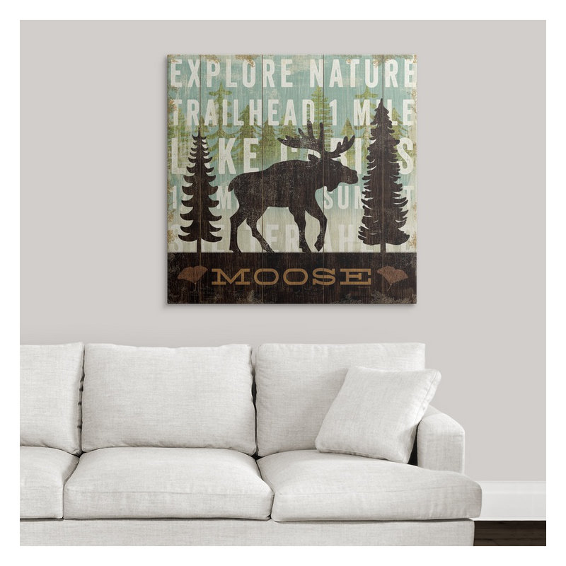 «Simple Living Moose» par Michael Mullan, impression, H 35 po x l 35 po x P 1,5 po, Toile