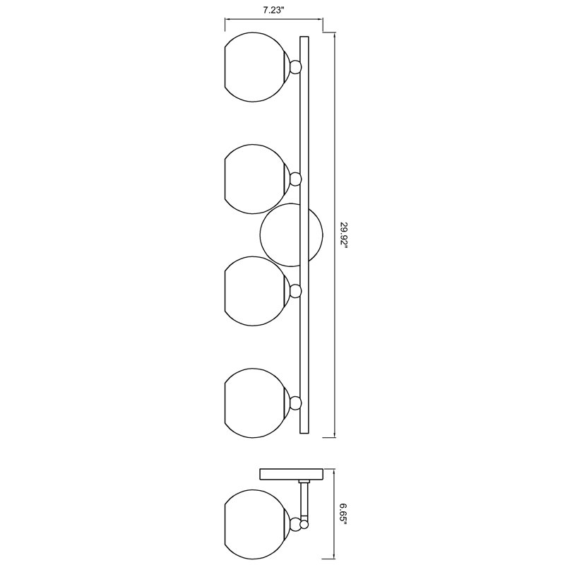 Éclairage pour meuble-lavabo à 4 lumières à intensité variable Alvah, Chrome