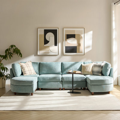 Grey 3-Seater Sofa Upholstered Velvet Sofa Pillows Included