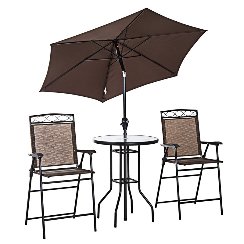 Ensemble de mobilier de patio extérieur, Brun
