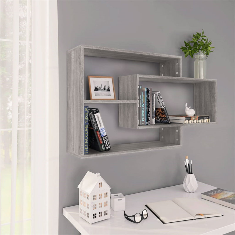 Wall Shelf 104x20x58.5 cm Engineered Wood, Grey Sonoma
