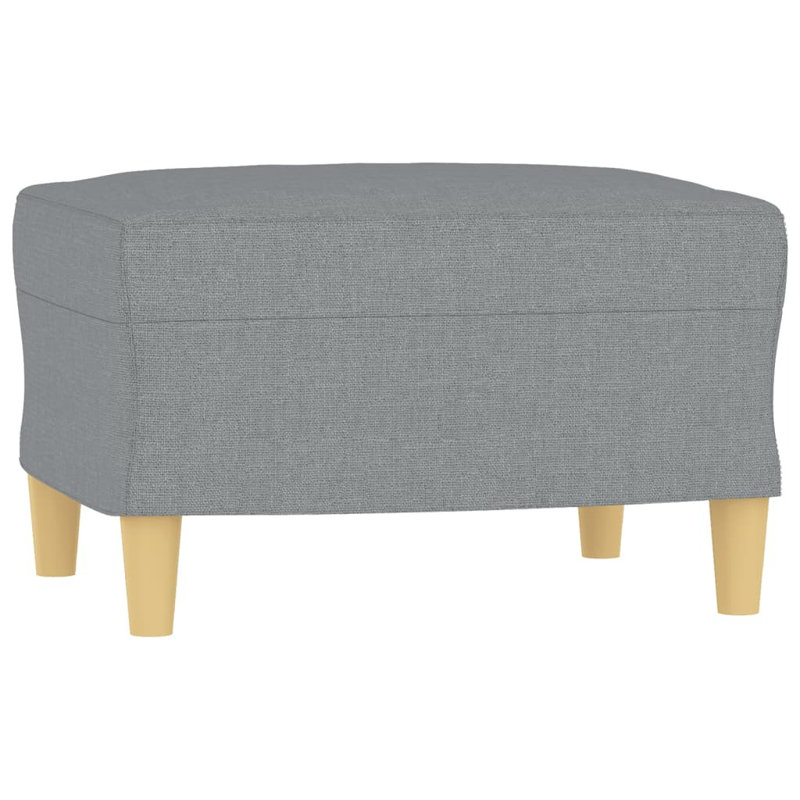 Natoya Footstool Modern Footstool Ottoman Footrest for Living Room Fabric, Light Gray Polyester