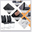 Ensemble de 2 chaises de salle à manger en polyuréthane noir avec pieds en métal argenté élégants et confortables-1806665052