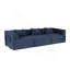 Canapé à compression, canapé-lit convertible au sol avec structure de forme fixe, canapé modulaire désossé modulaire, sans assemblage requis, tissu chenille, pour chambre de salon, bleu foncé-1984385015