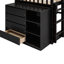 Lit simple superposé au-dessus avec compartiments de rangement supplémentaires - 4 tiroirs et 3 tablettes et look pour chambre à coucher-2134976817-2134976823
