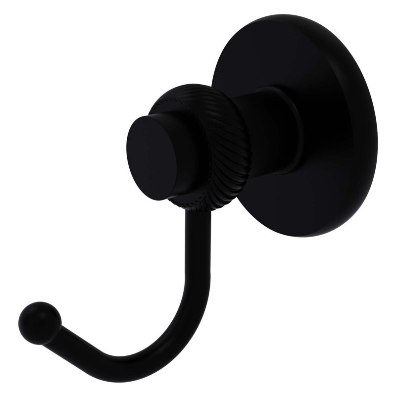 Mercury Wall Mounted Towel Hook, Matte Black