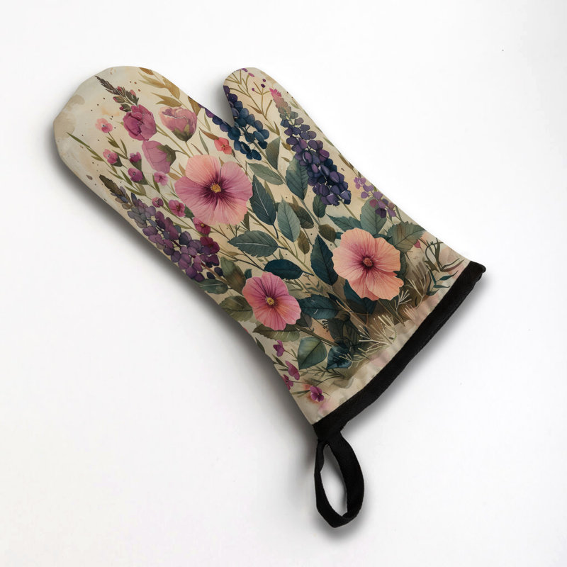Rustic Petals Oven Mitt Cotton Twill
