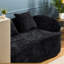 Canapés à compression, canapé moderne compact en chenille noire 2 places pour la maison