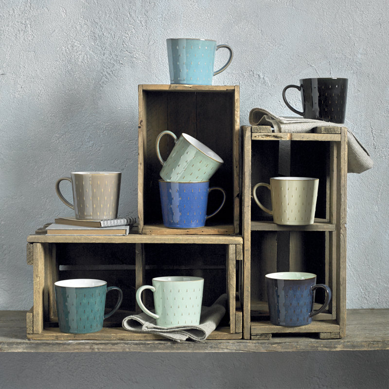 Hand-crafted Mugs Denby Azure Cascade Mug, Piazza