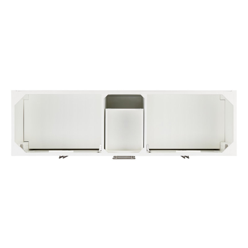 72" Holmesdale Vanity With Rectangular Undermount Sinks, Carrara Marble, 8" Widespread, Bright White