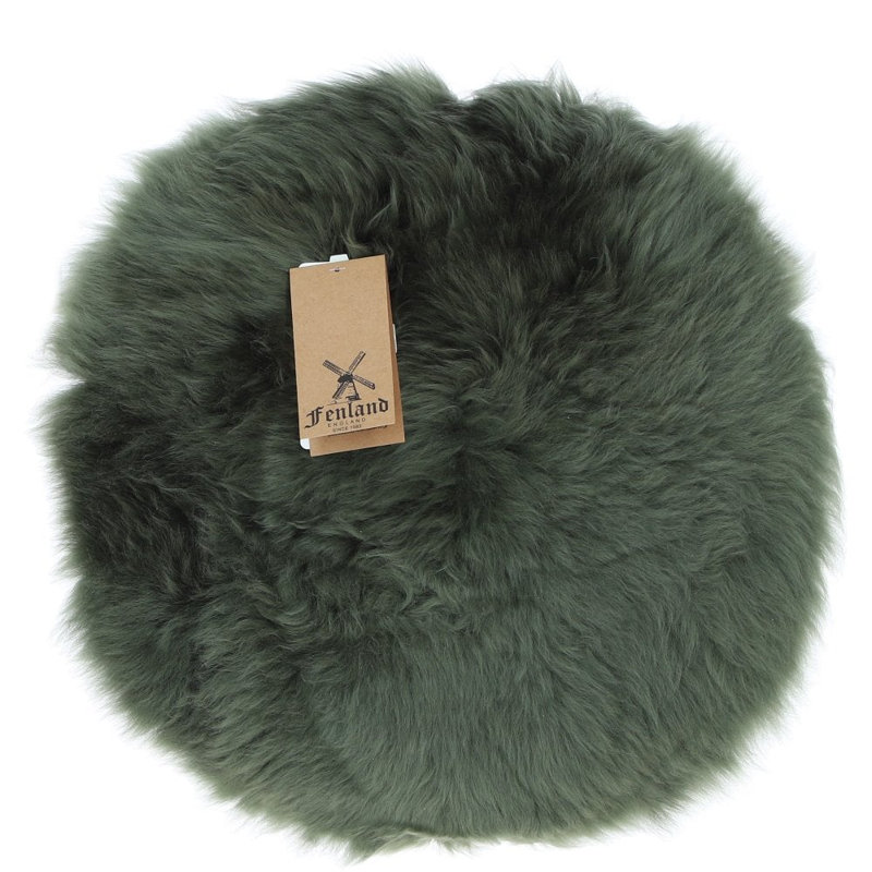 Sheepskin Seat Pad Wolf Tip, Green