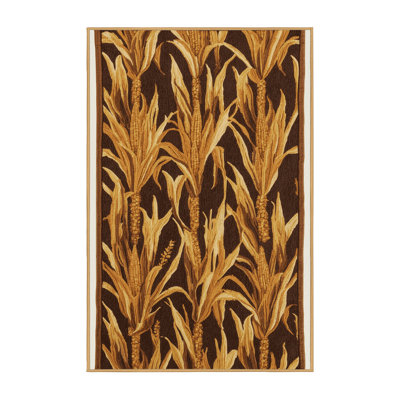  Washable Fall Cornstalks Farm Area Rug
