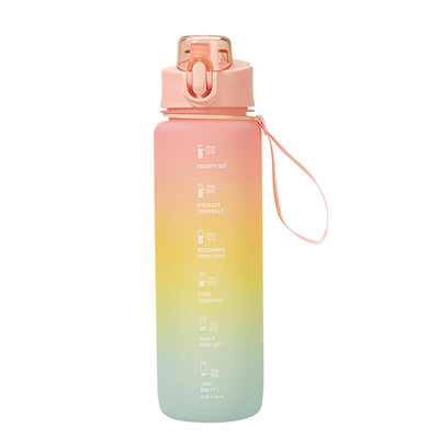 Bouteille d'eau Tasse d'eau de sport Grande capacité Étudiant Bouteille d'eau Remise en forme de paille Bouilloire d'extérieur 1L Très grand espace